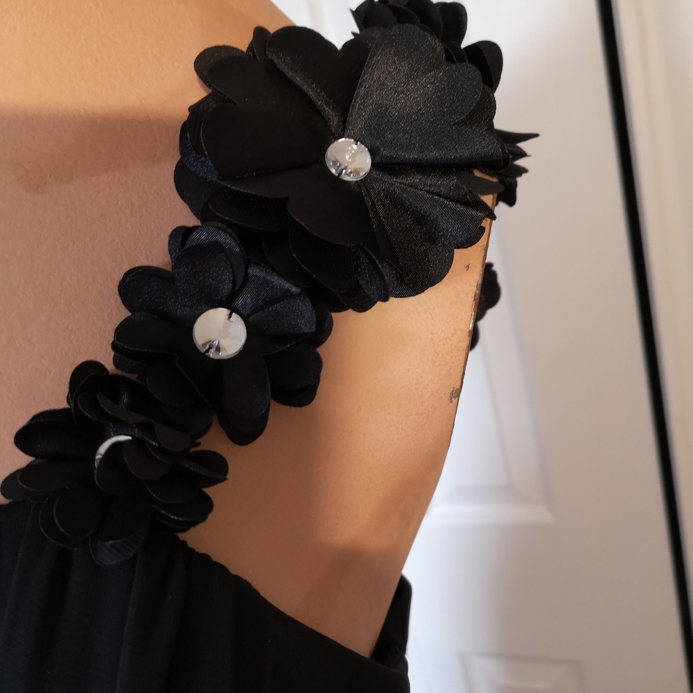 My Michelle Fairy Goth Black One-Shoulder Dress Knee Length Size L - Picture 3 of 10